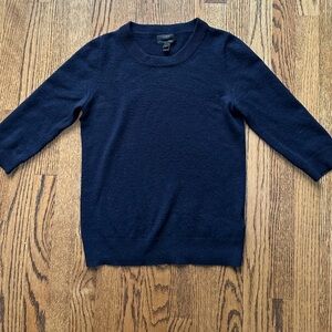 Jcrew Navy 3/4 sleeve cashmere sweater size XS